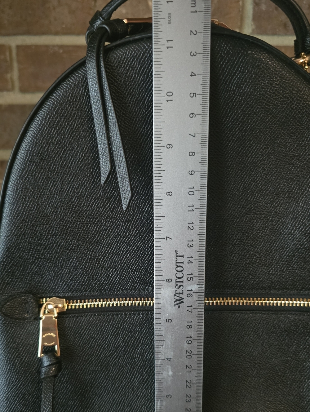 Coach Black Pebbled Leather Mini Backpack with Gold Hardware - Picture 7 of 8